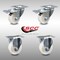 Service Caster 3 Inch SS Nylon Wheel Swivel Top Plate Caster Lock Brake 2 Rigid SCC, 2PK SCC-SSTTL20S314-NYS-2-R-2 - alternate 1